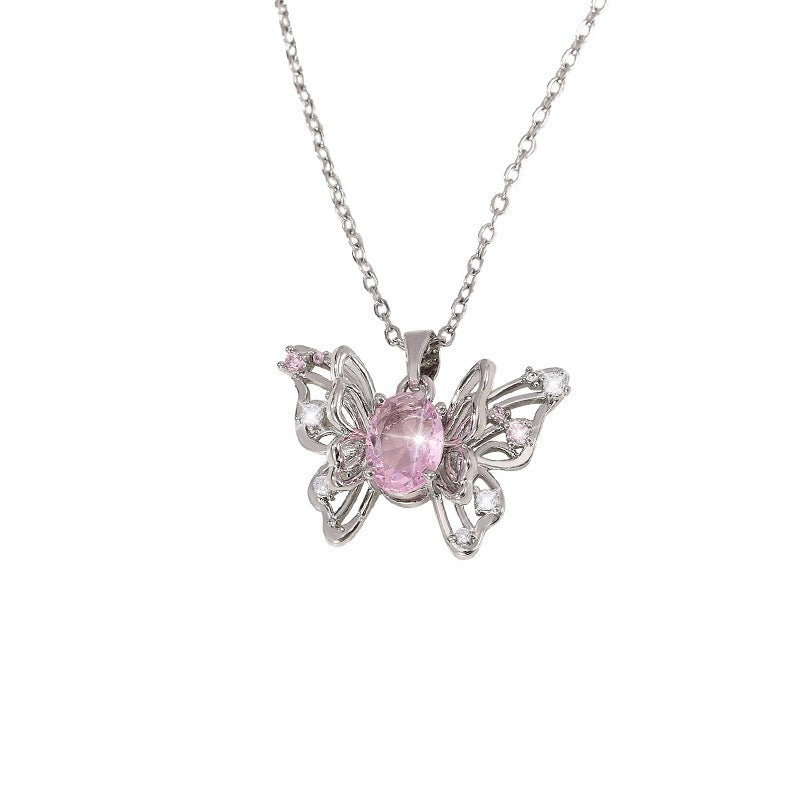 Butterfly Choker Necklace For Women With Copper Cable Chain, Electroplated Finish, And Copper Pendant