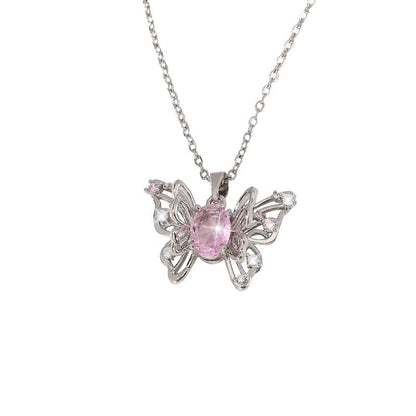 Butterfly Choker Necklace For Women With Copper Cable Chain, Electroplated Finish, And Copper Pendant
