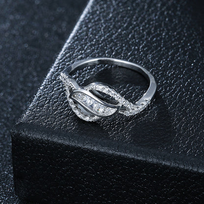 Rainbow Electroplated Copper Ring For Women Featuring Zircon Inlay