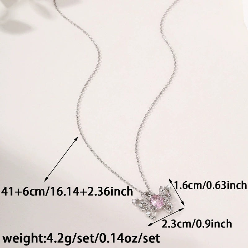 Butterfly Choker Necklace For Women With Copper Cable Chain, Electroplated Finish, And Copper Pendant