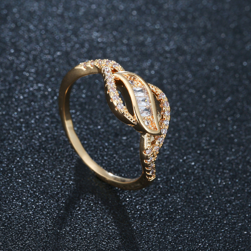 Rainbow Electroplated Copper Ring For Women Featuring Zircon Inlay