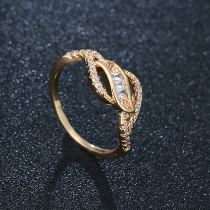 Rainbow Electroplated Copper Ring For Women Featuring Zircon Inlay