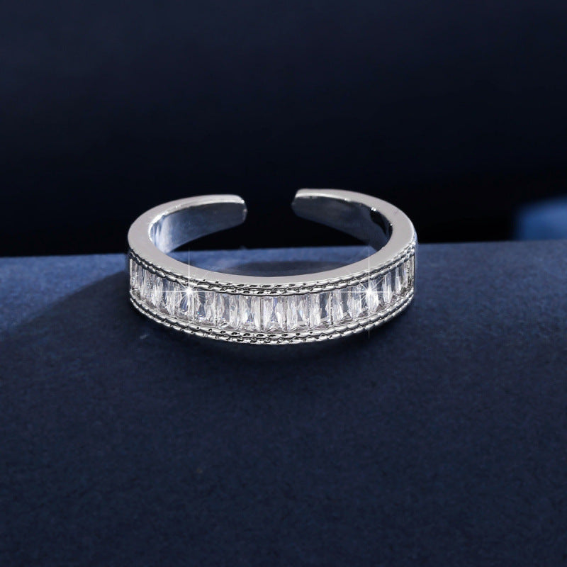 O-Shape Open Ring For Women In Gold Copper With Zircon Inlay