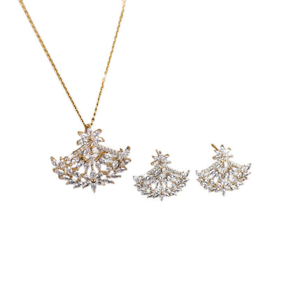 Sweet Snowflake Necklace For Women In Copper With Zircon Inlay And Micro Super Whisper Thin Chain