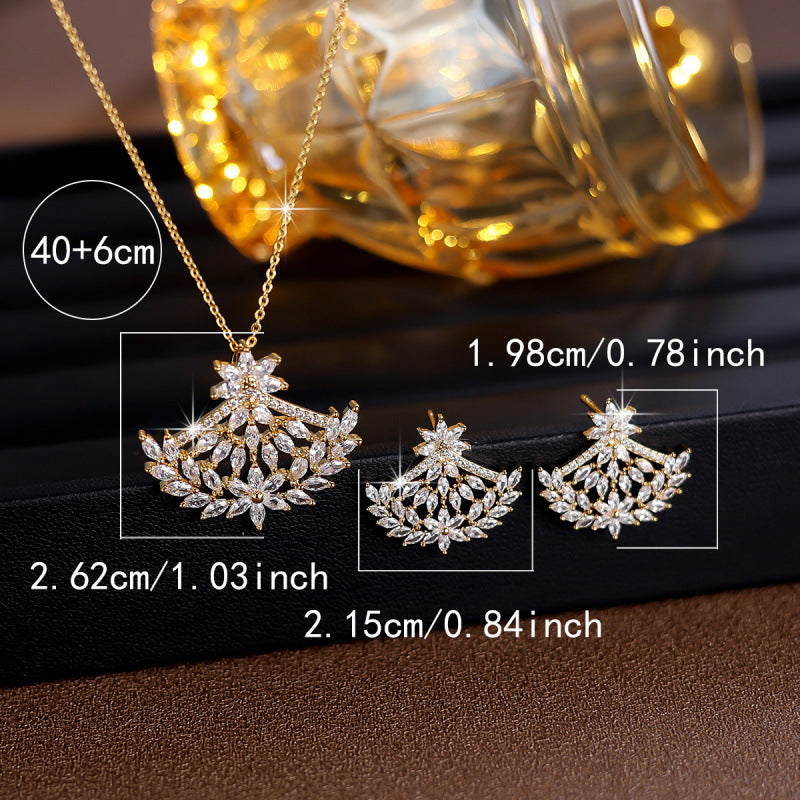 Sweet Snowflake Necklace For Women In Copper With Zircon Inlay And Micro Super Whisper Thin Chain