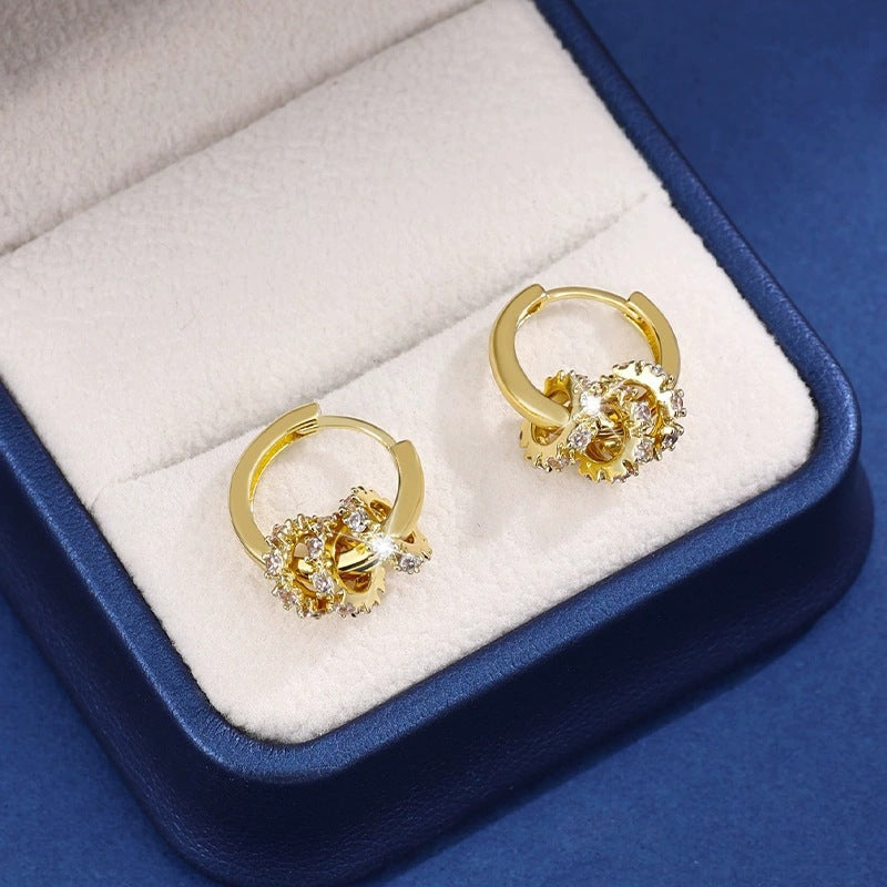 Simple Style Irregular Hoop Earrings For Women With Copper Ear Pins