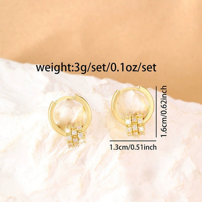 Simple Style Irregular Hoop Earrings For Women With Copper Ear Pins