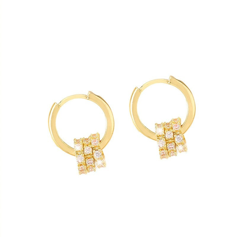 Simple Style Irregular Hoop Earrings For Women With Copper Ear Pins