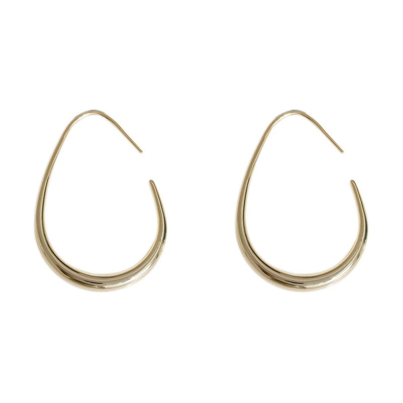 Water Droplets Earrings For Women Featuring Copper Studs In Simple Style With White Accents