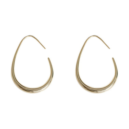 Water Droplets Earrings For Women Featuring Copper Studs In Simple Style With White Accents