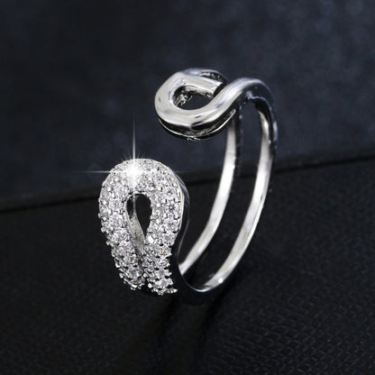 Women’s Copper Ring With Zircon Inlay In Elegant Gold Finish