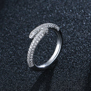 White Gold Stud Ring Size 6