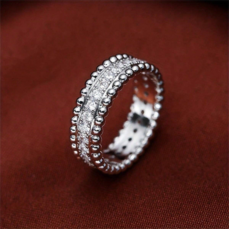 Unisex Round Copper Ring With Real Gold Plating And Zircon Inlay In Gold