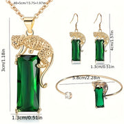Three-piece Set: Earrings, Necklace, Bracelet - Gold