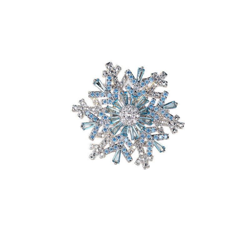 Elegant Snowflake Ring For Women In Electroplated Copper With Zircon Inlay