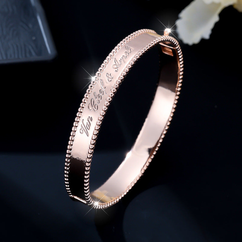 Simple Style Copper Letter Bangle In Gold, 1 PCS Package
