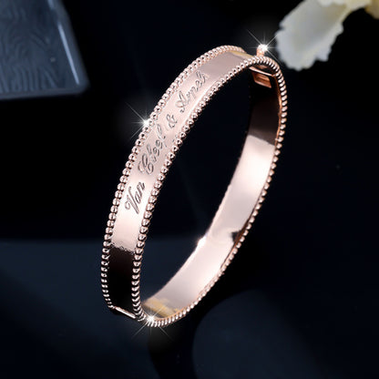 Simple Style Copper Letter Bangle In Gold, 1 PCS Package