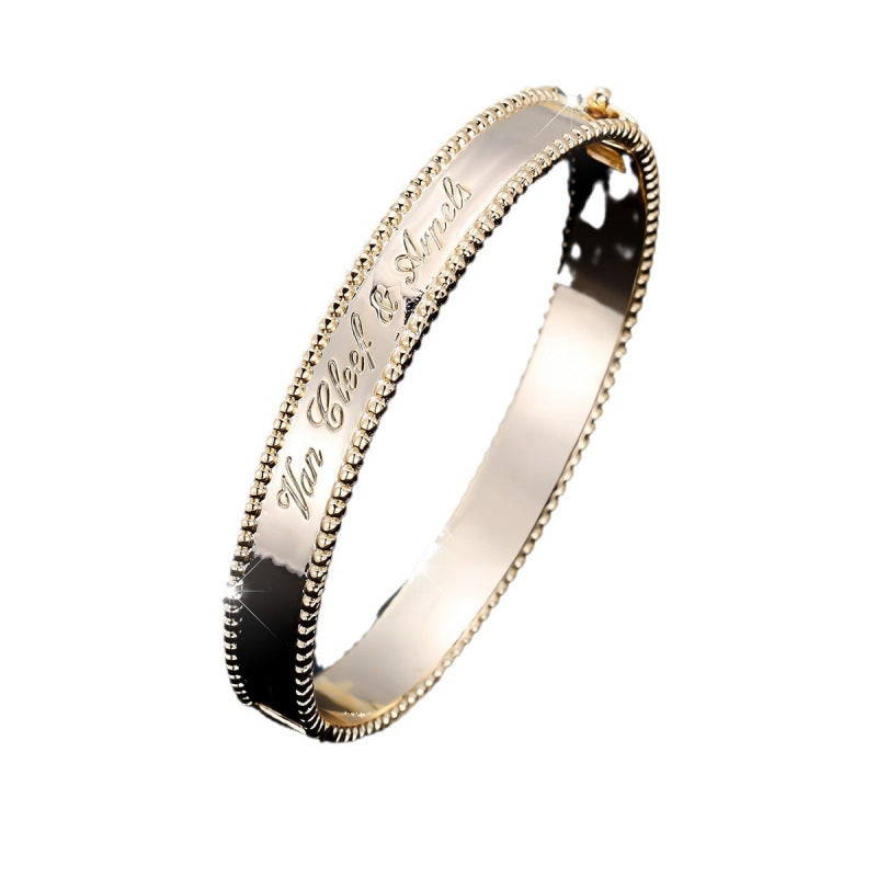 Simple Style Copper Letter Bangle In Gold, 1 PCS Package