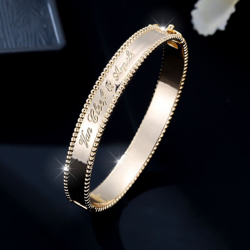 Simple Style Copper Letter Bangle In Gold, 1 PCS Package