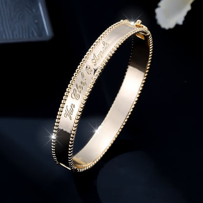 Simple Style Copper Letter Bangle In Gold, 1 PCS Package