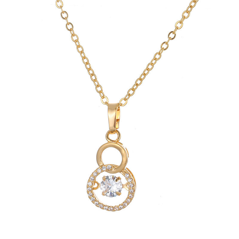 Yellow Gourd Necklace For Women With Electroplated Copper And Zircon Inlay On Snake Chain