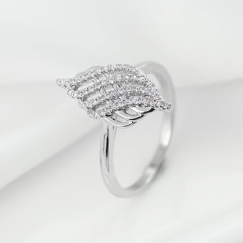 Simple Style Women’s Copper Ring With Electroplated Silver Finish, Ideal For Spring Wear
