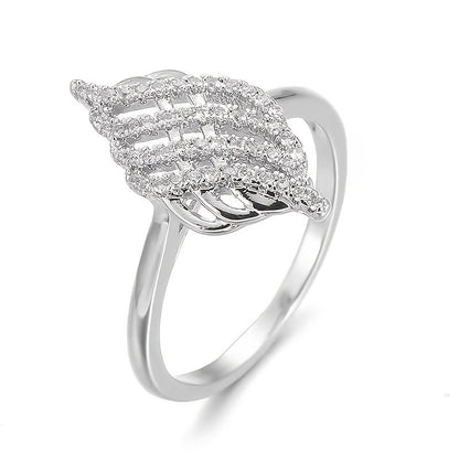 Simple Style Women’s Copper Ring With Electroplated Silver Finish, Ideal For Spring Wear
