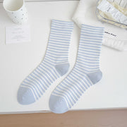 Striped Postpartum Socks - Blue