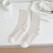 Striped Maternity Socks - White Chocolate