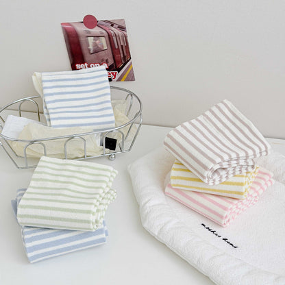 Simple Style Stripe Cotton Socks For Women In Natural Pink, Perfect For Summer Sports And Casual Wear