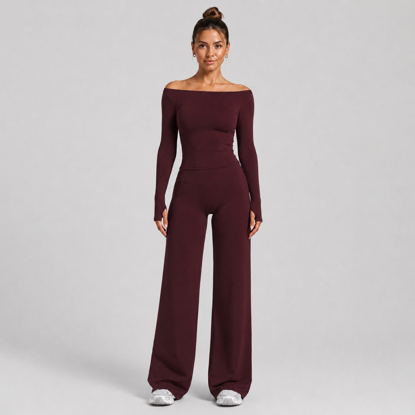 Women's Slim Fit Full Length Sport Jumpsuit In Nylon Fabric With Stretchy Material For Gym Wear