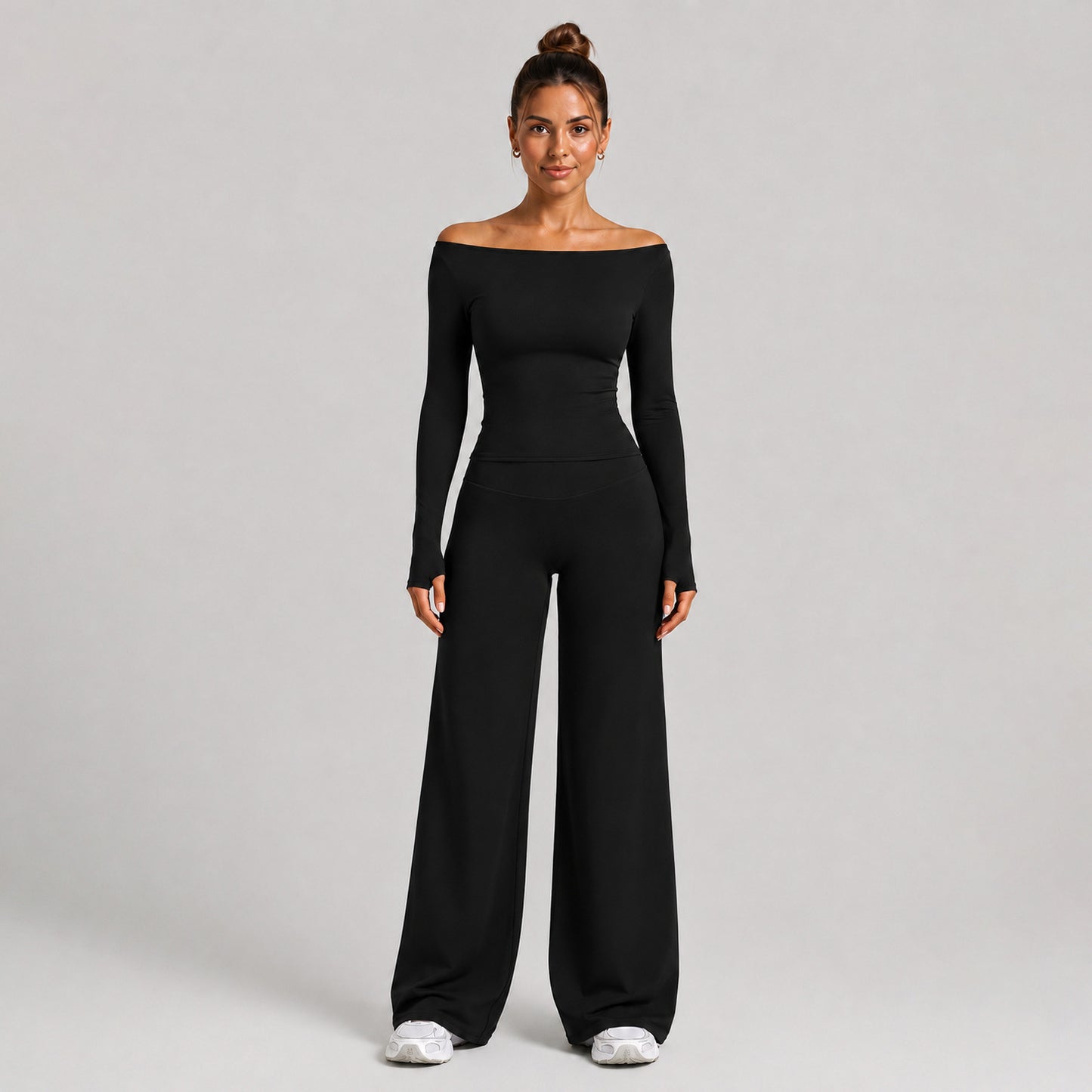Women's Slim Fit Full Length Sport Jumpsuit In Nylon Fabric With Stretchy Material For Gym Wear