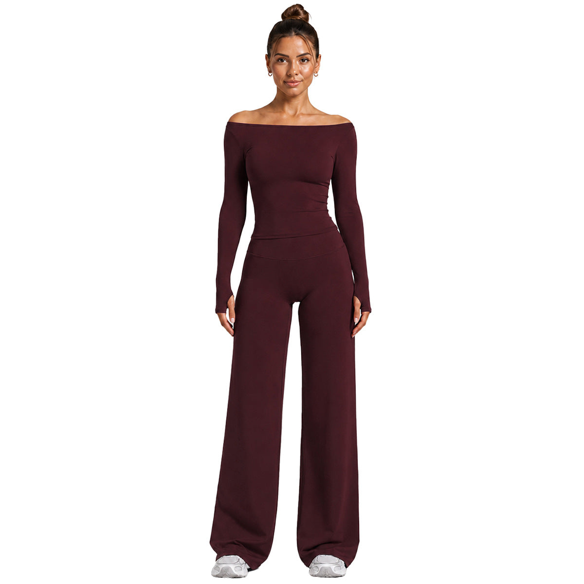 Women's Slim Fit Full Length Sport Jumpsuit In Nylon Fabric With Stretchy Material For Gym Wear