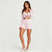 Jacket + Underwear + Shorts Pink