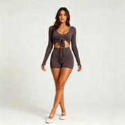 Jacket + Underwear + Shorts Dark Brown