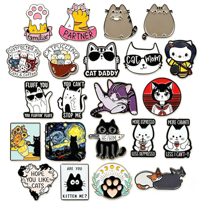 Cat Pin Made Of Zinc Alloy Featuring Enamel Craft