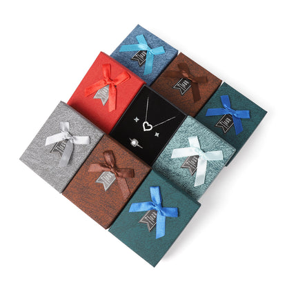 Bow Tie Jewelry Box Made Of Paper With Hot Stamping Craft, Available In Red For Elegant Jewelry Packaging