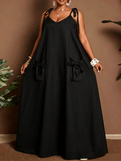 Solid Color Sleeveless U Neck Strap Dress For Women In Polyester, Perfect For Daily Vacation Wear