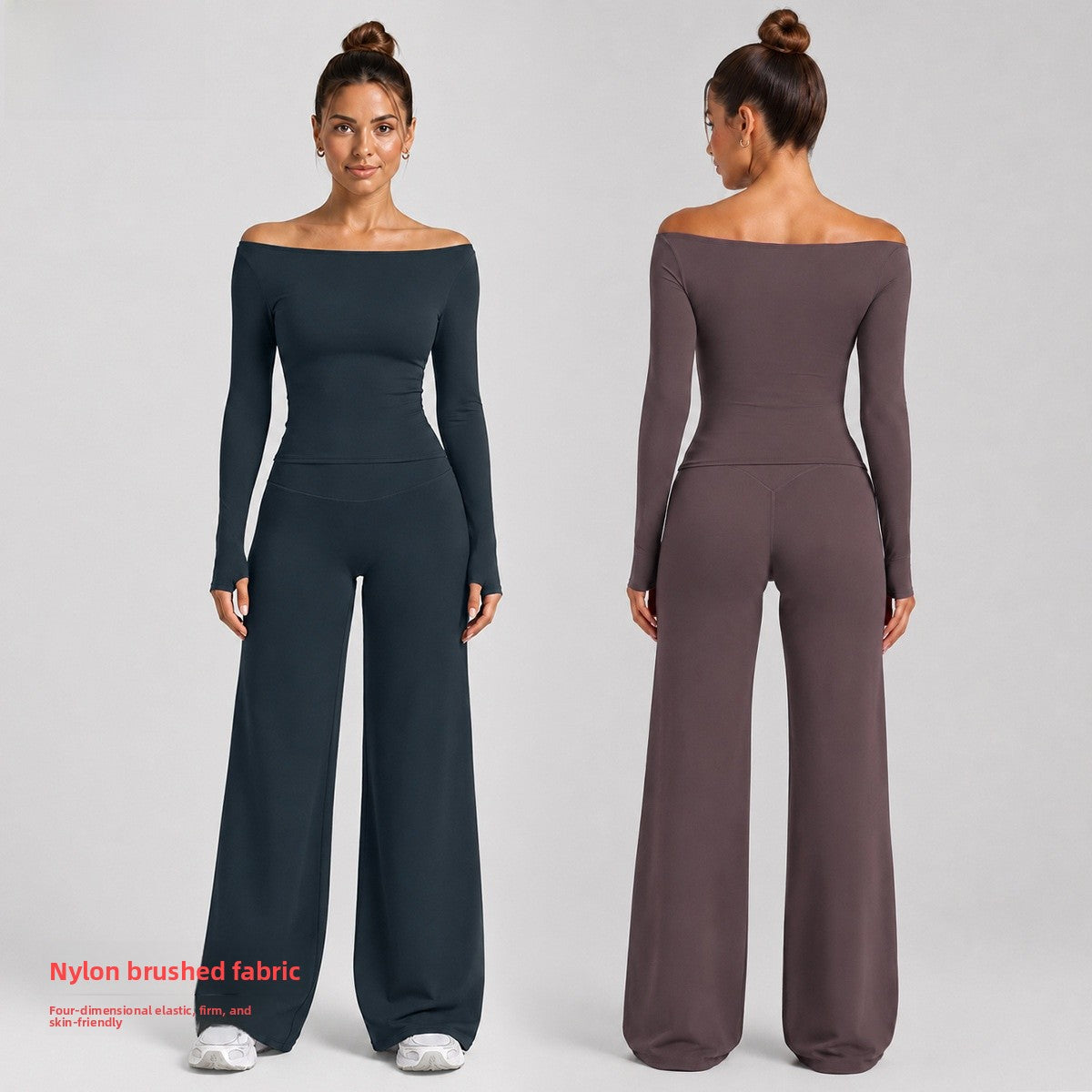 Women's Slim Fit Full Length Sport Jumpsuit In Nylon Fabric With Stretchy Material For Gym Wear