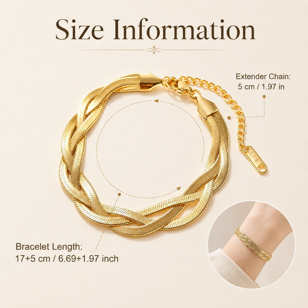 Bohemian Irregular Waterproof Non Tarnish Bracelet In 304 Stainless Steel With 18K Real Gold Plated PVD Coated Cuban Link Chain