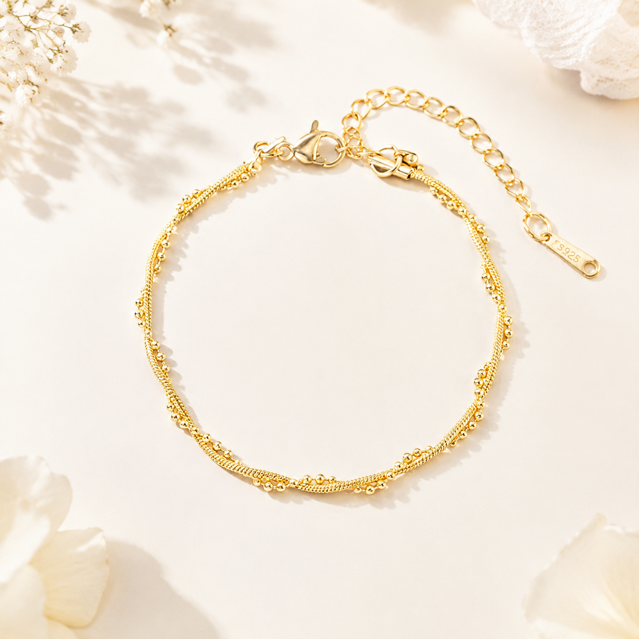 Bohemian Irregular Waterproof Non Tarnish Bracelet In 304 Stainless Steel With 18K Real Gold Plated PVD Coated Cuban Link Chain