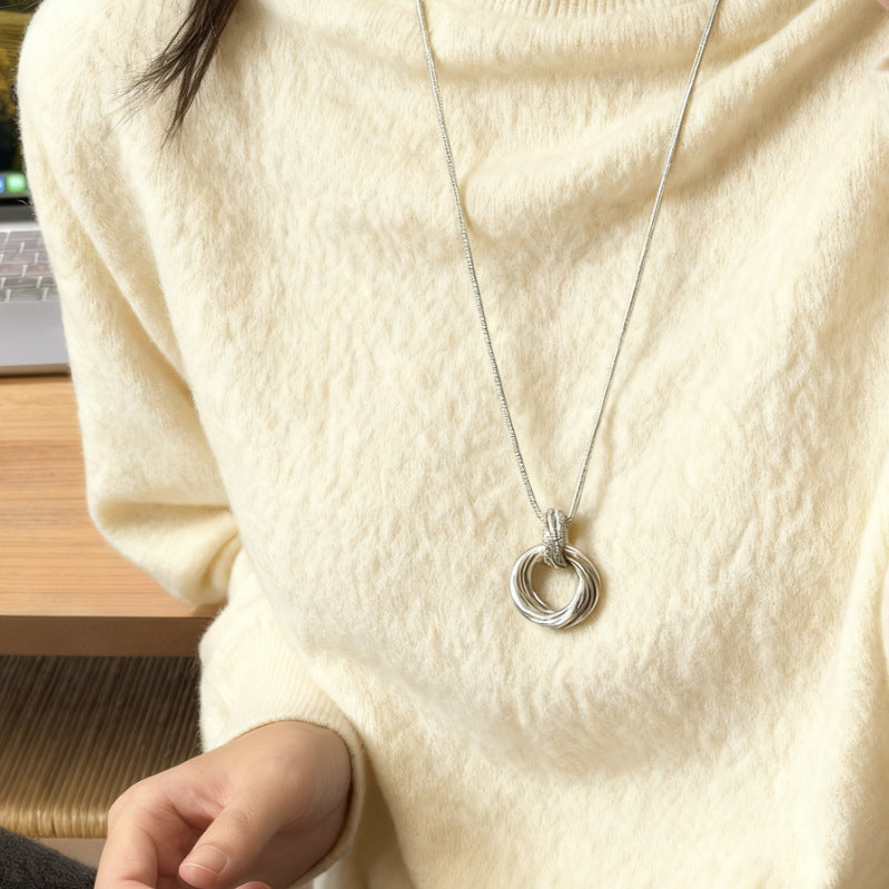 Round Gold Necklace For Women Featuring Electroplated Alloy Material With Elegant Design