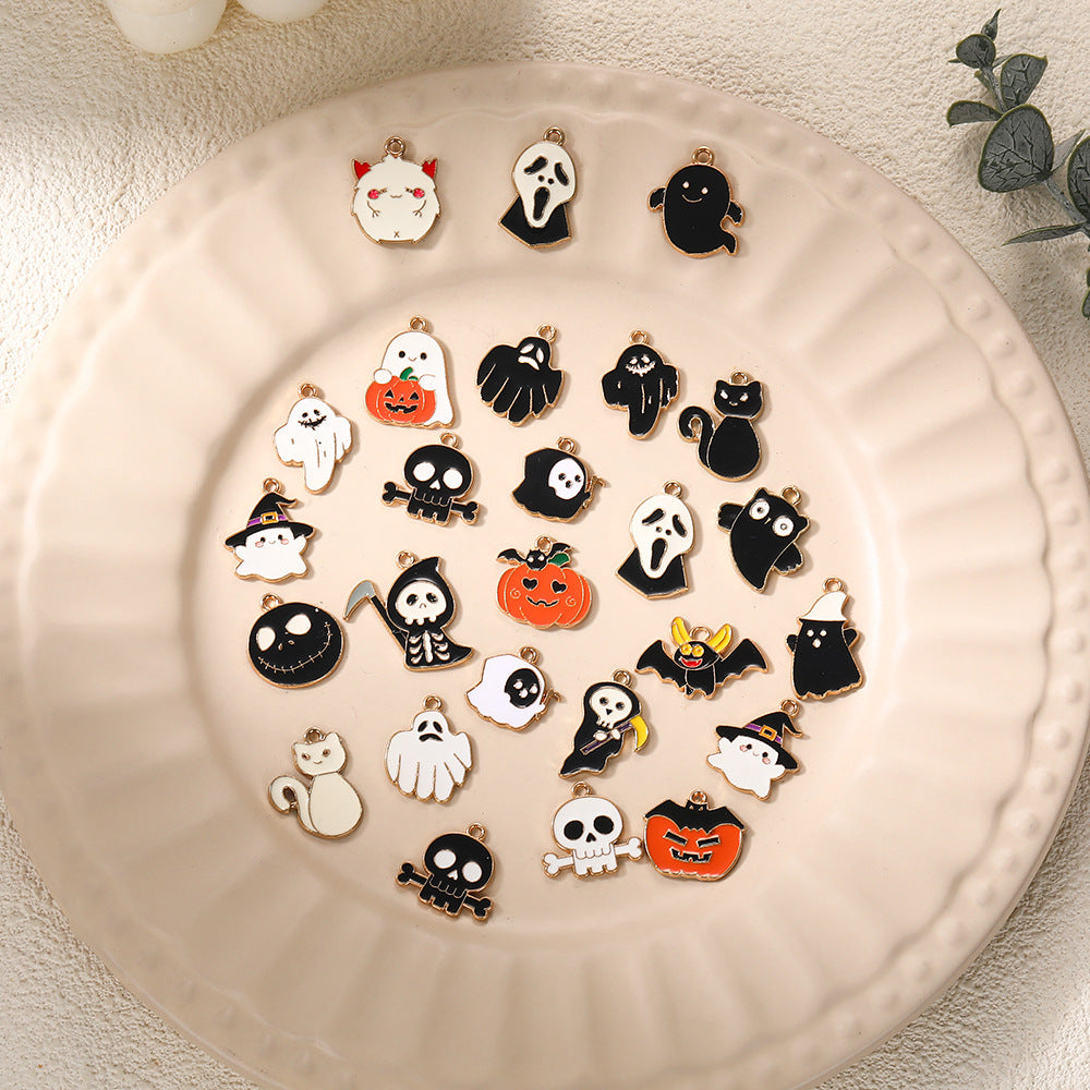 Pumpkin Alloy Pendant With Enamel Craft, Perfect Halloween Jewelry Accessory