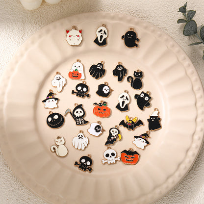 Pumpkin Alloy Pendant With Enamel Craft, Perfect Halloween Jewelry Accessory