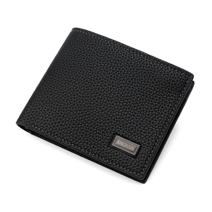 Men's Small Wallet In Solid Color PU Leather, Stylish And Compact Design
