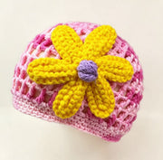 Sunflower Knit Hat - Pink