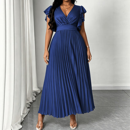 Solid Color V Neck Sheath Dress For Women In Simple Style, Perfect For Travel, Made With Polyester Fabric
