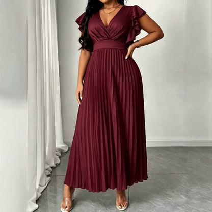 Solid Color V Neck Sheath Dress For Women In Simple Style, Perfect For Travel, Made With Polyester Fabric