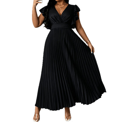 Solid Color V Neck Sheath Dress For Women In Simple Style, Perfect For Travel, Made With Polyester Fabric