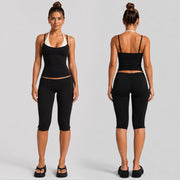 Black Tank Top + Cropped Pants